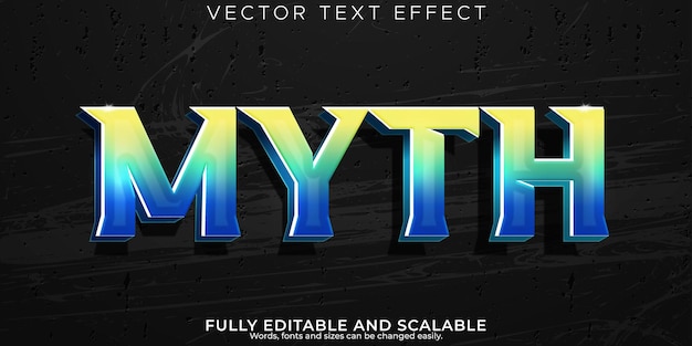 Free vector myth text effect editable epic and mystic text style