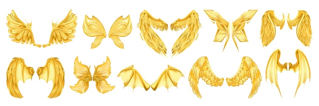 Бесплатное векторное изображение myth wings bright set