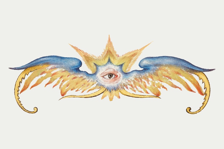 Free Vector mythical wings with eye