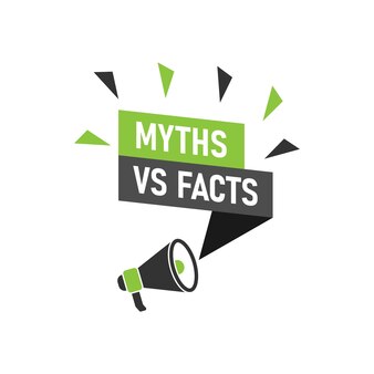 Myths vs facts megaphone icon in flat style