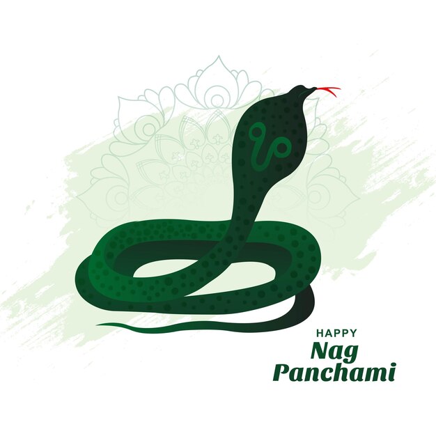 인도 축제 축하 디자인에 nag panchami 카드