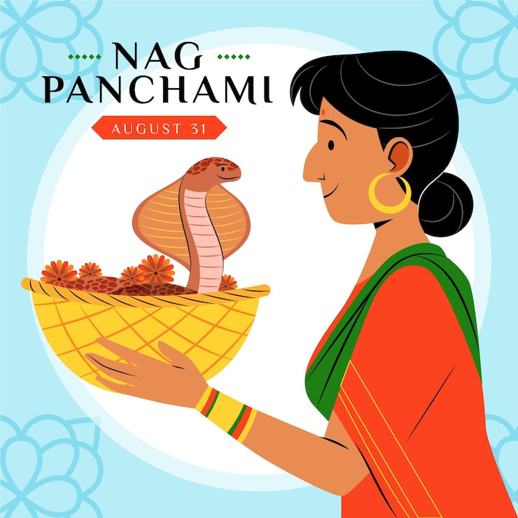 मुफ़्त वेक्टर नाग पंचमी चित्रण
