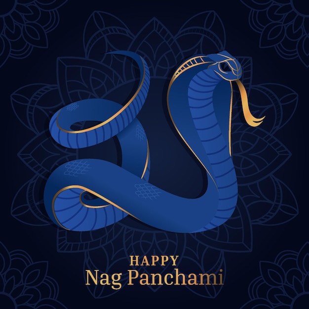 Vettore gratuito illustrazione di nag panchami