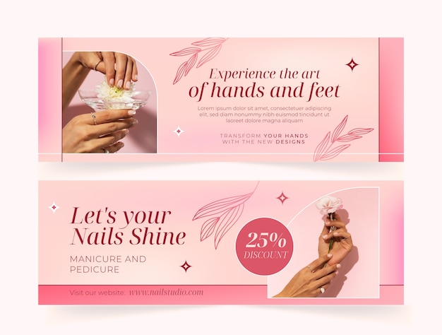 Free vector nail salon template design