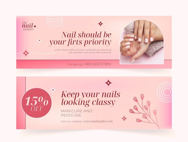 Free vector nail salon template design