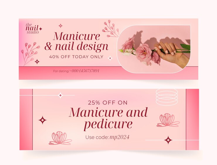 Free Vector nail salon template design