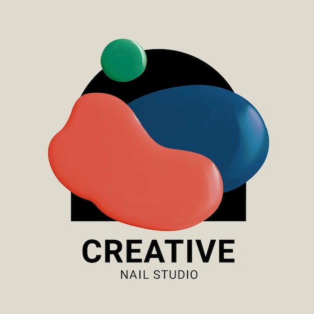 Nail studio business logo vector creative color paint style