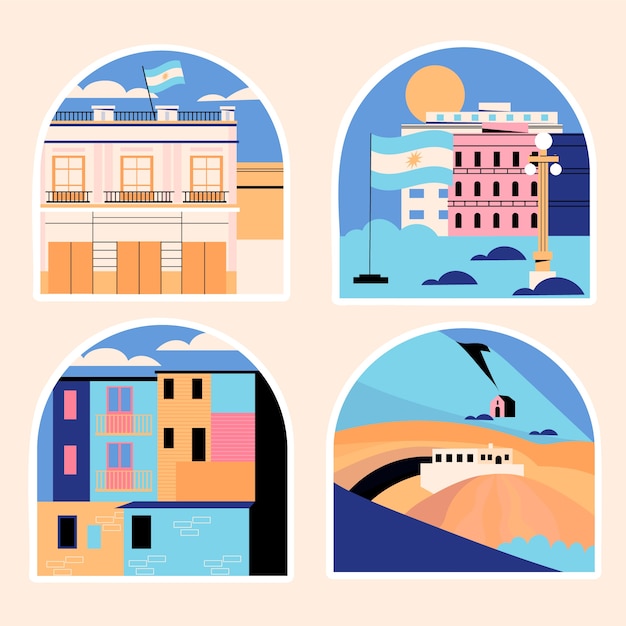 naive argentina stickers set