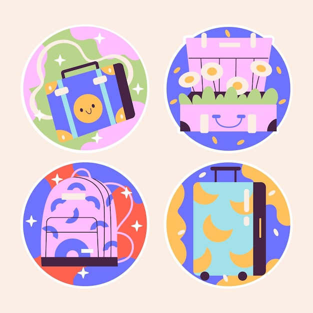 Naive bags and suitcases stickers collection