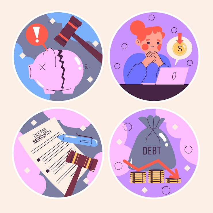 무료 Vector 순진한 파산 스티커 컬렉션.