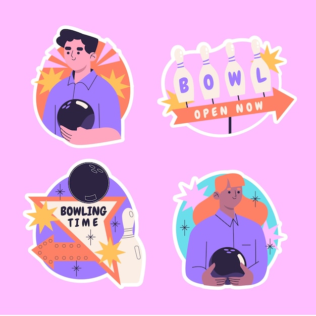 Naive bowling sticker set