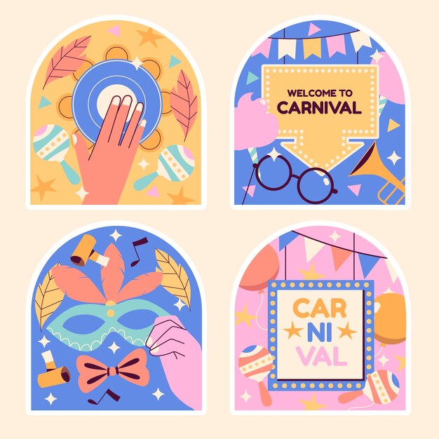 Naive carnival stickers collection