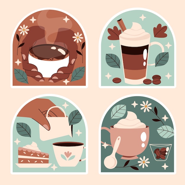 Naive coffee stickers collection