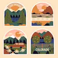 Free vector naive colorado sticker collection