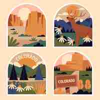 Free vector naive colorado sticker set