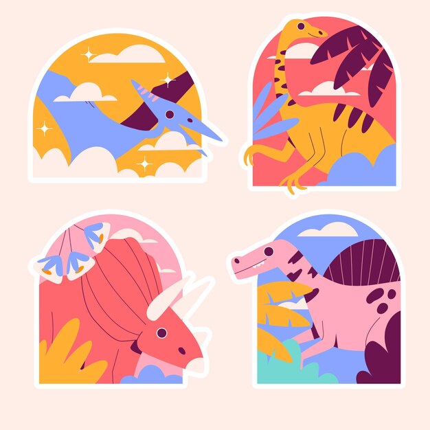 Naive dinosaurs stickers