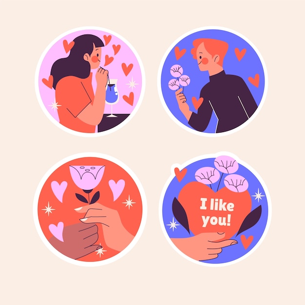 Naive flirt stickers collection