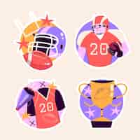 Free vector naive football stickers