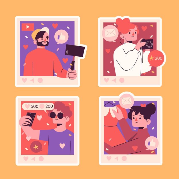 Naive influencer stickers collection