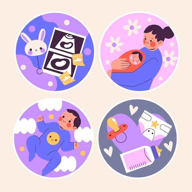 Naive maternity stickers collection