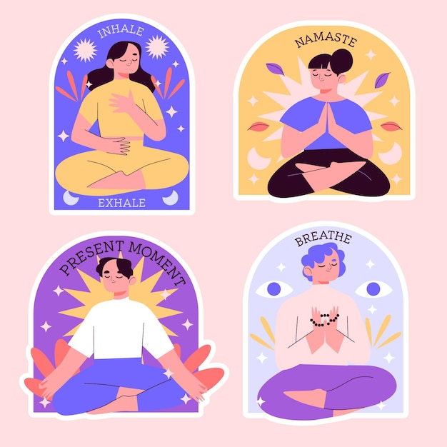 Naive meditation stickers collection