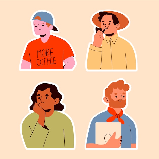 Naive men stickers collection