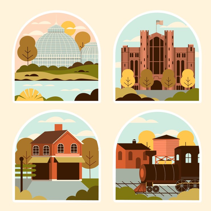 Free Vector naive michigan state stickers collection