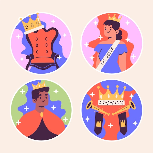 Naive monarchy stickers collection