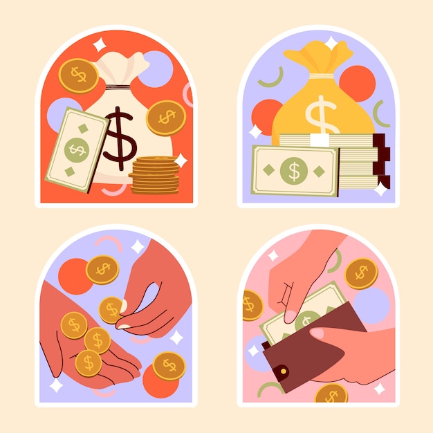 Naive money stickers collection