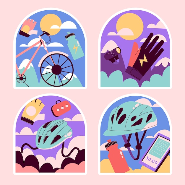 Naive mountain bike stickers set