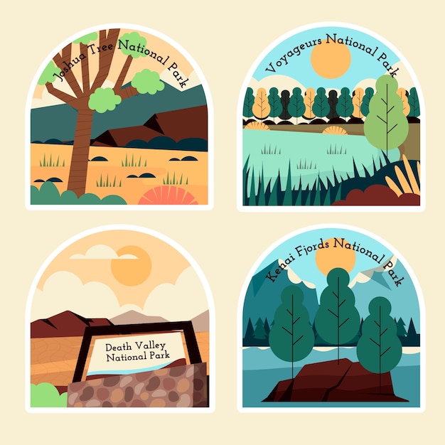 Naive national park stickers collection