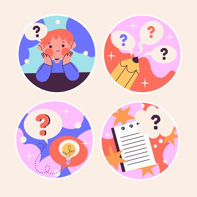 Naive questions stickers collection