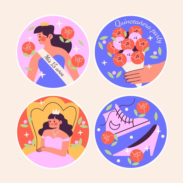naive quinceanera stickers collection