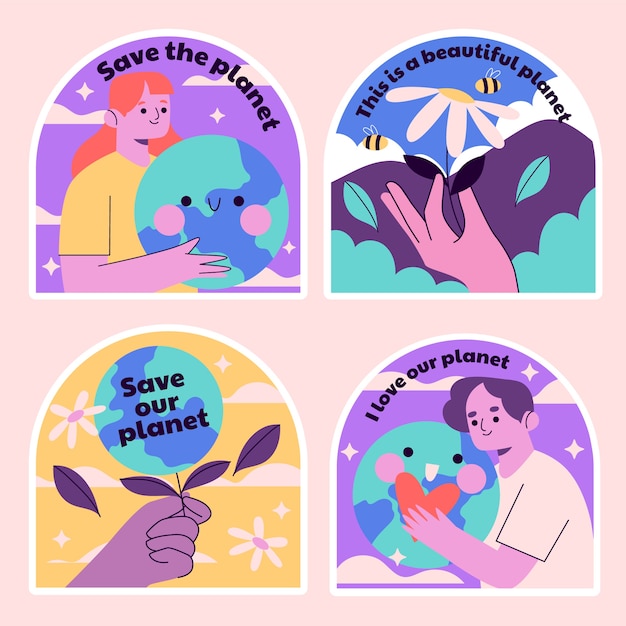 Naive save the planet stickers set