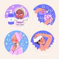 Free vector naive shower stickers collection