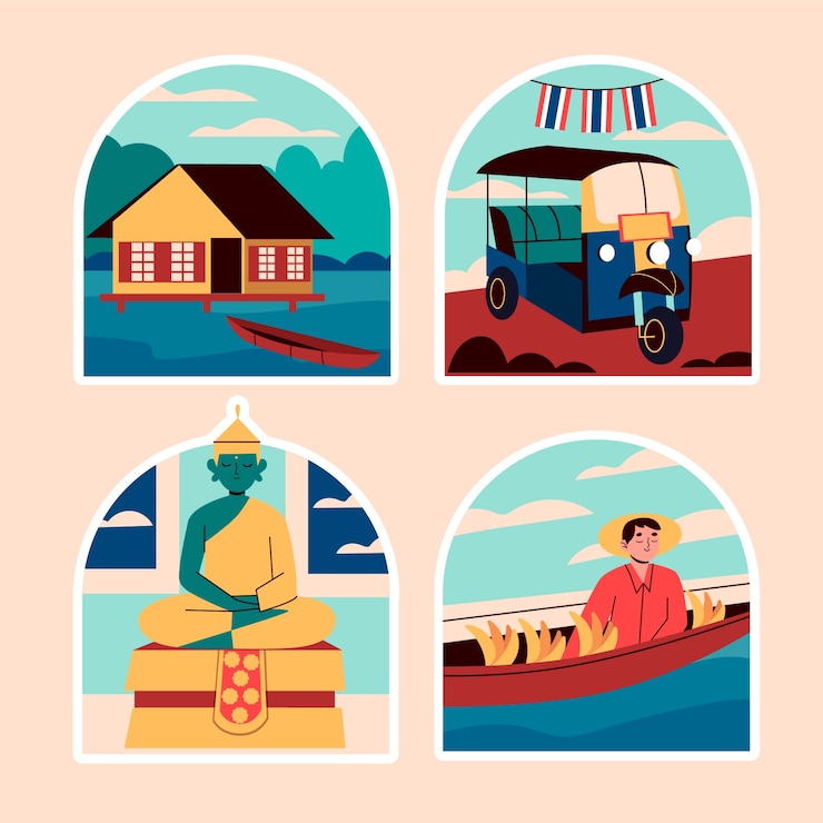 Free Vector naive thailand stickers