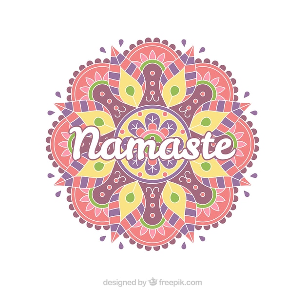 Free vector namaste background of beautiful mandala