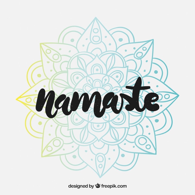 Namaste background with colorful mandala