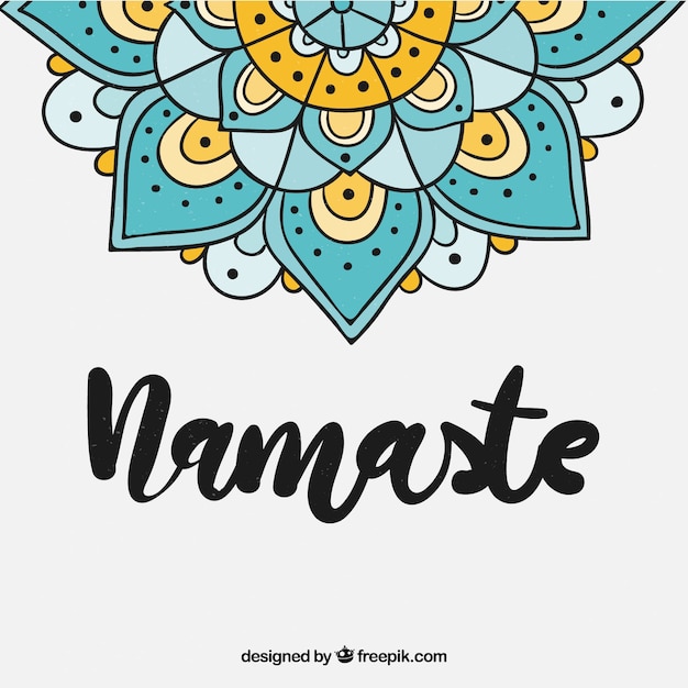 Бесплатное векторное изображение Намасте фон с ручной рисованной мандалы