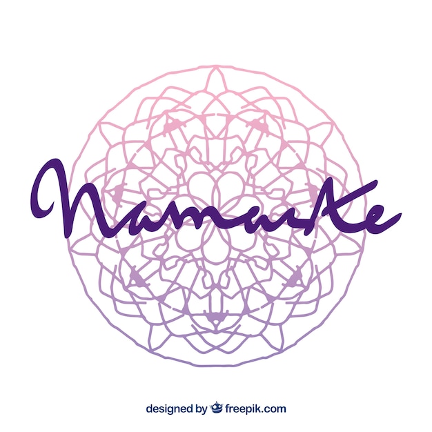 Namaste background with hand drawn mandala