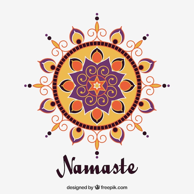 Free vector namaste background with mandala in flat design