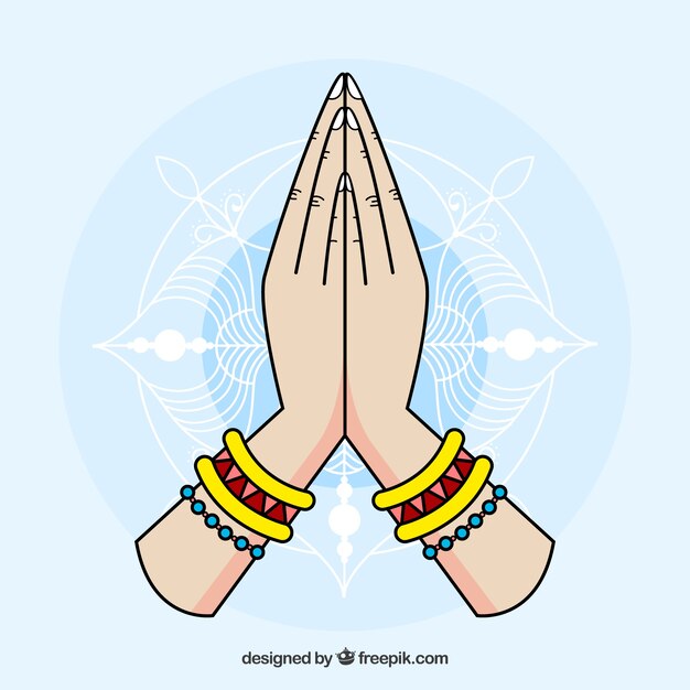 Namaste gesture with fun style
