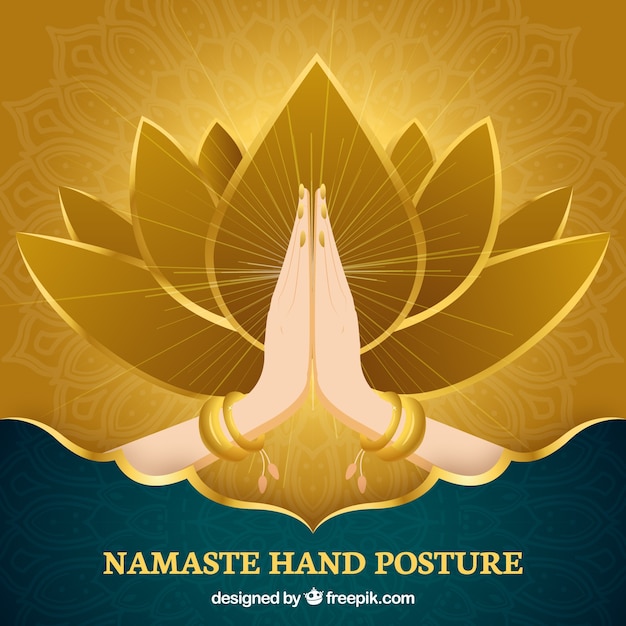 Free vector namaste golden background