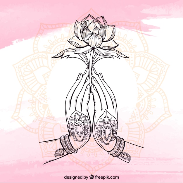 namaste hand posture  background
