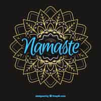 Free vector namaste lettering with elegant mandala