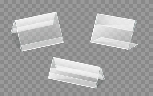 Free vector nameplates plastic or acrylic holders vector set