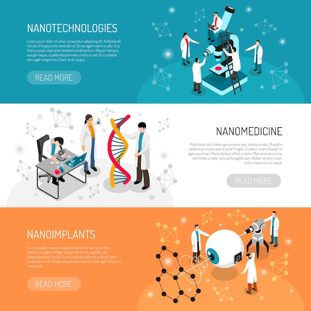 無料ベクター nano technologies水平バナー