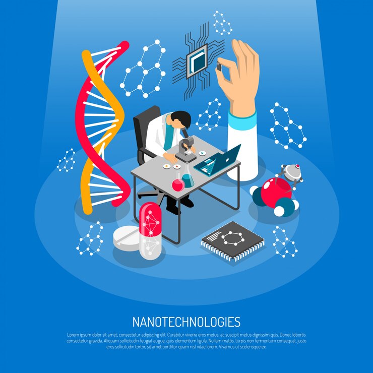 Free Vector nano technologies isometric composition