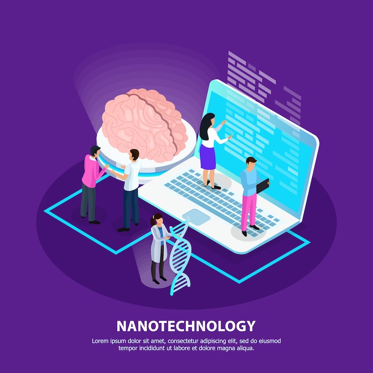 Free Vector nano technology isometric gradient background