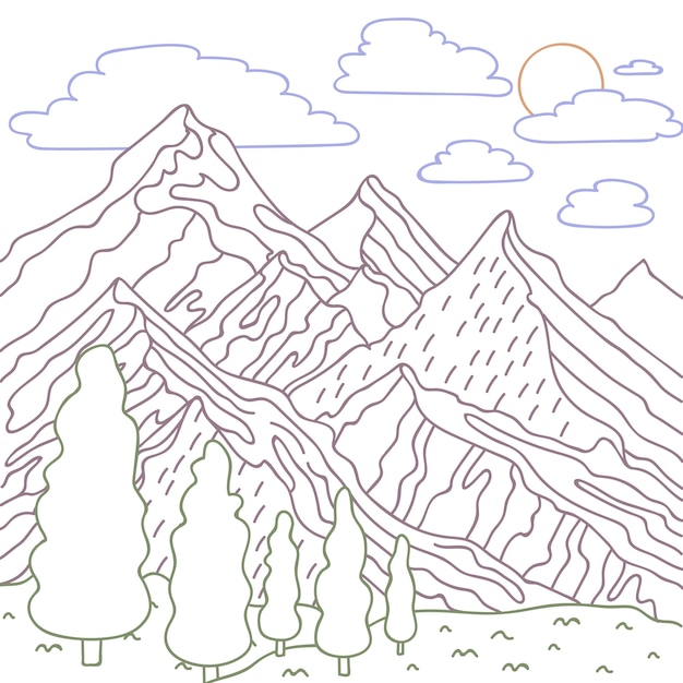How do you draw a landscape